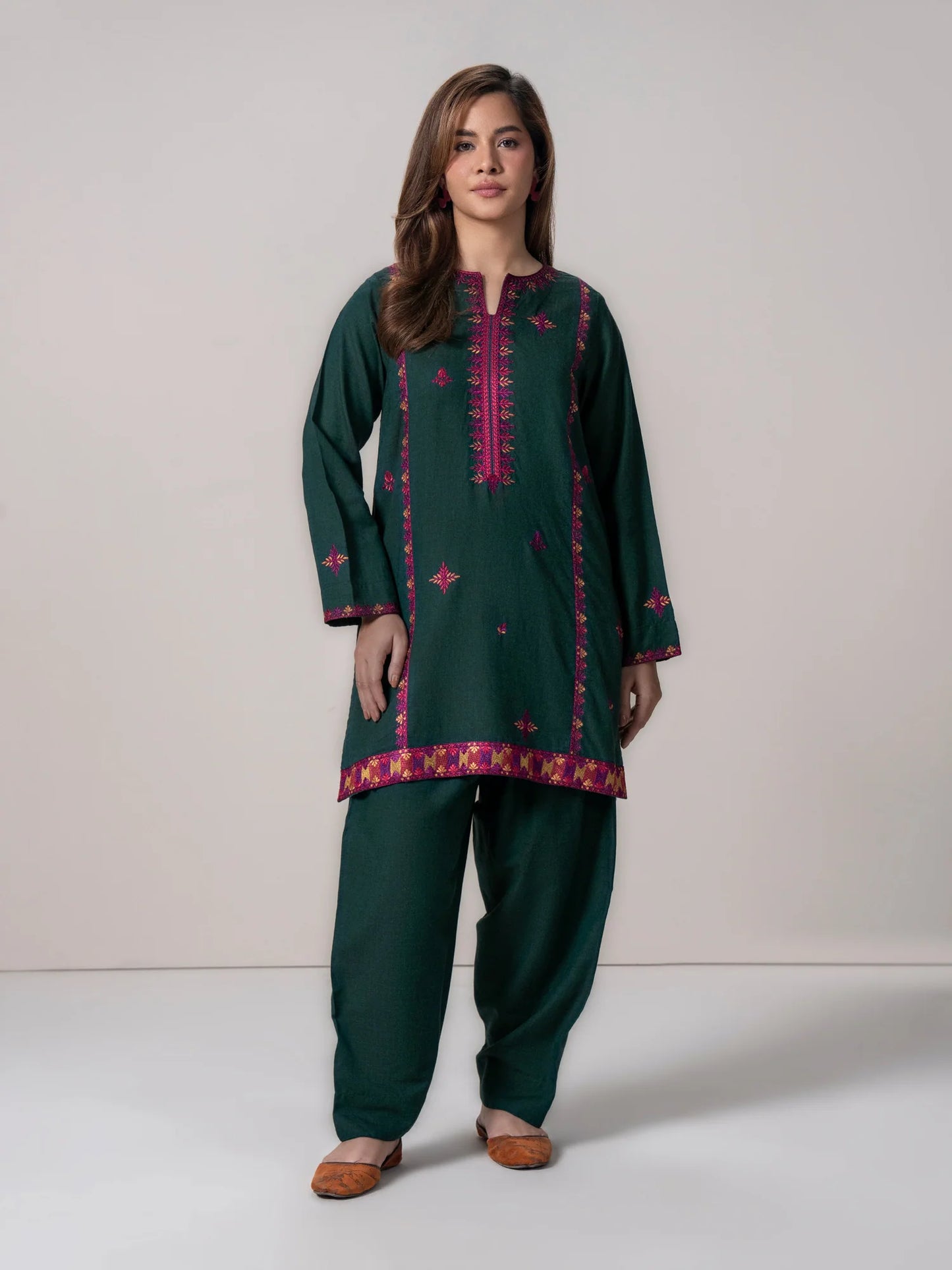 Embroidered Yarn Dyed Suit
