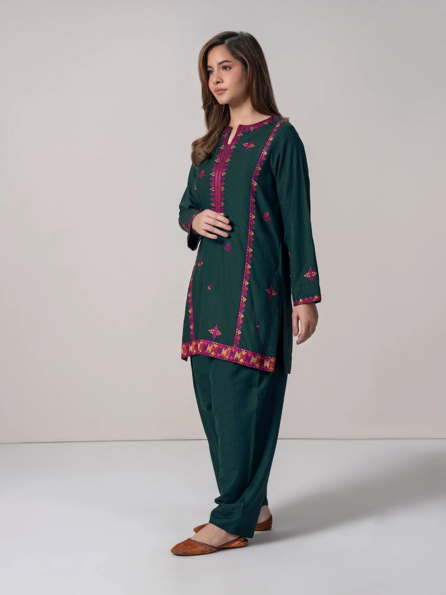 Embroidered Yarn Dyed Suit