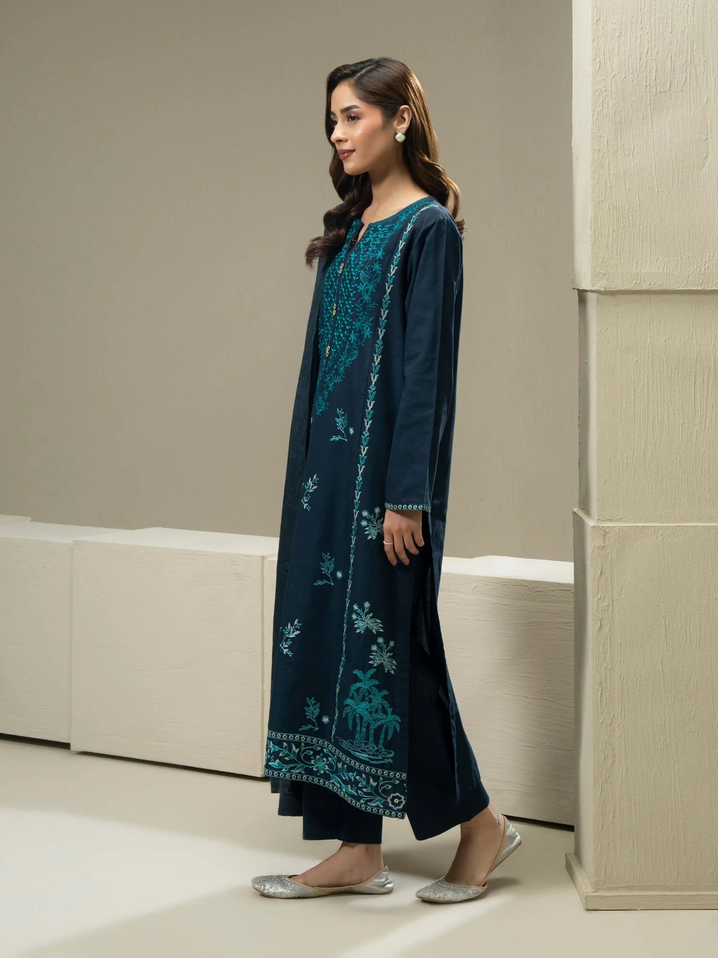 Embroidered Khaddar Suit