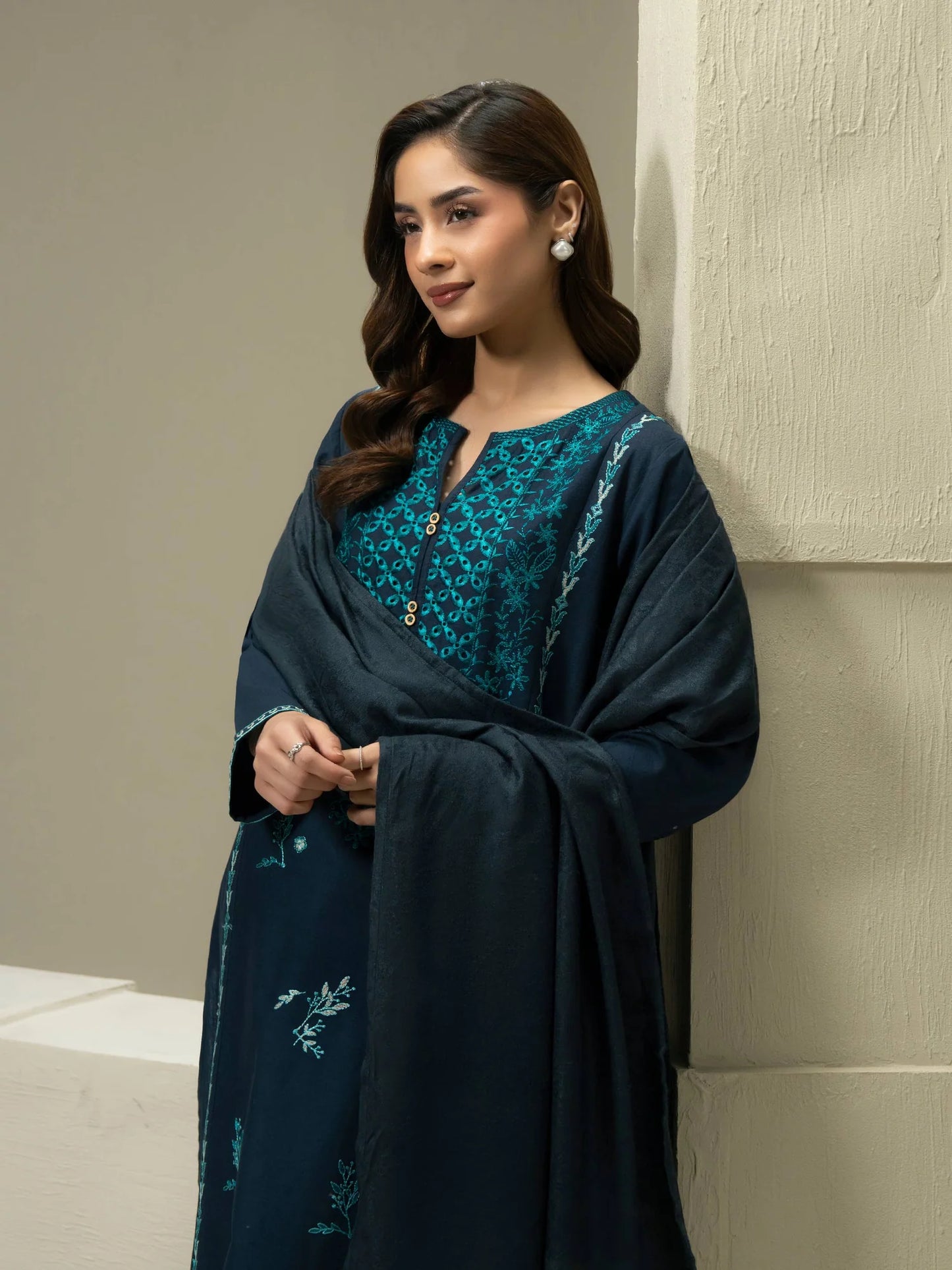 Embroidered Khaddar Suit