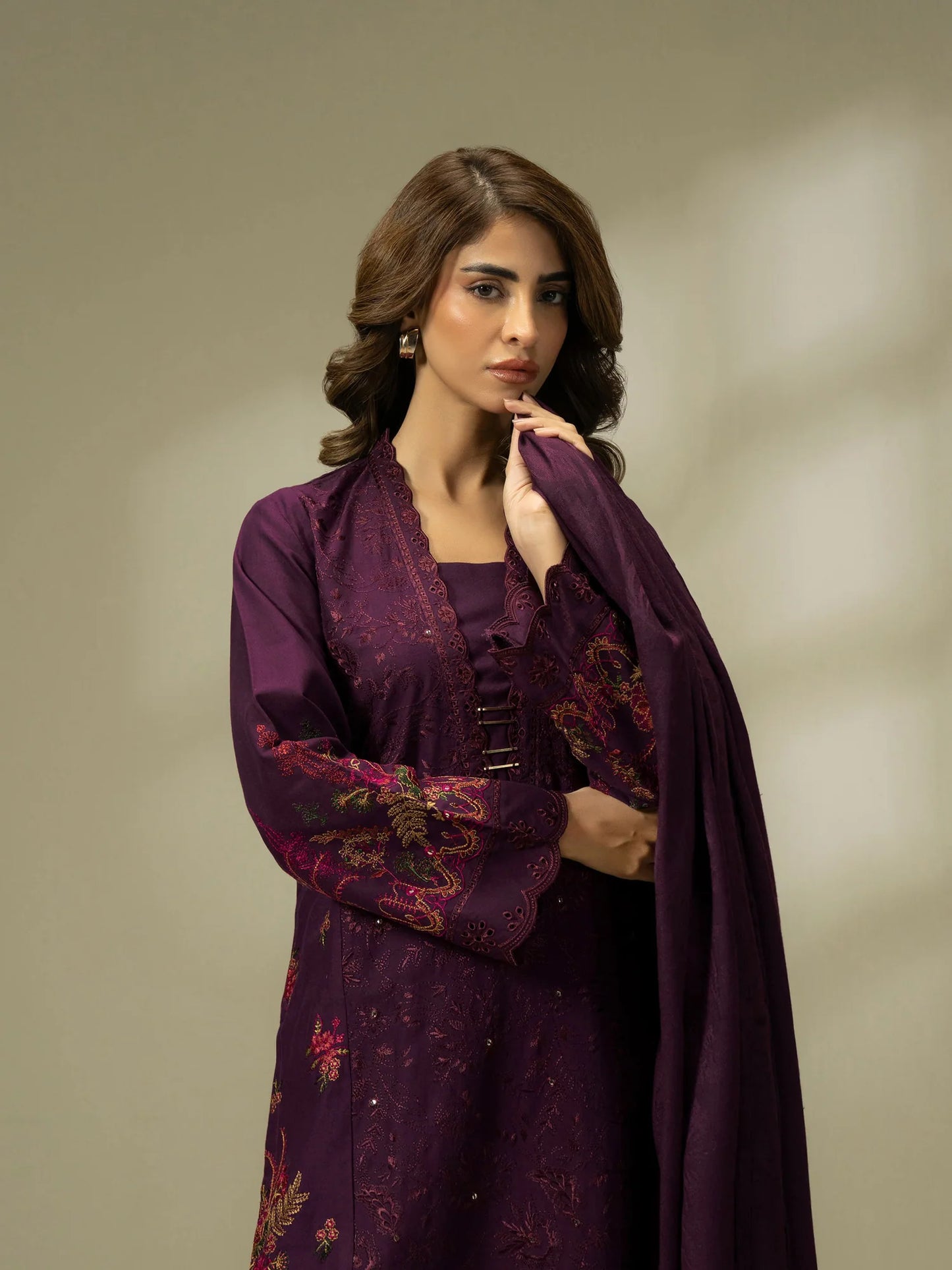 Embroidered Khaddar Suit