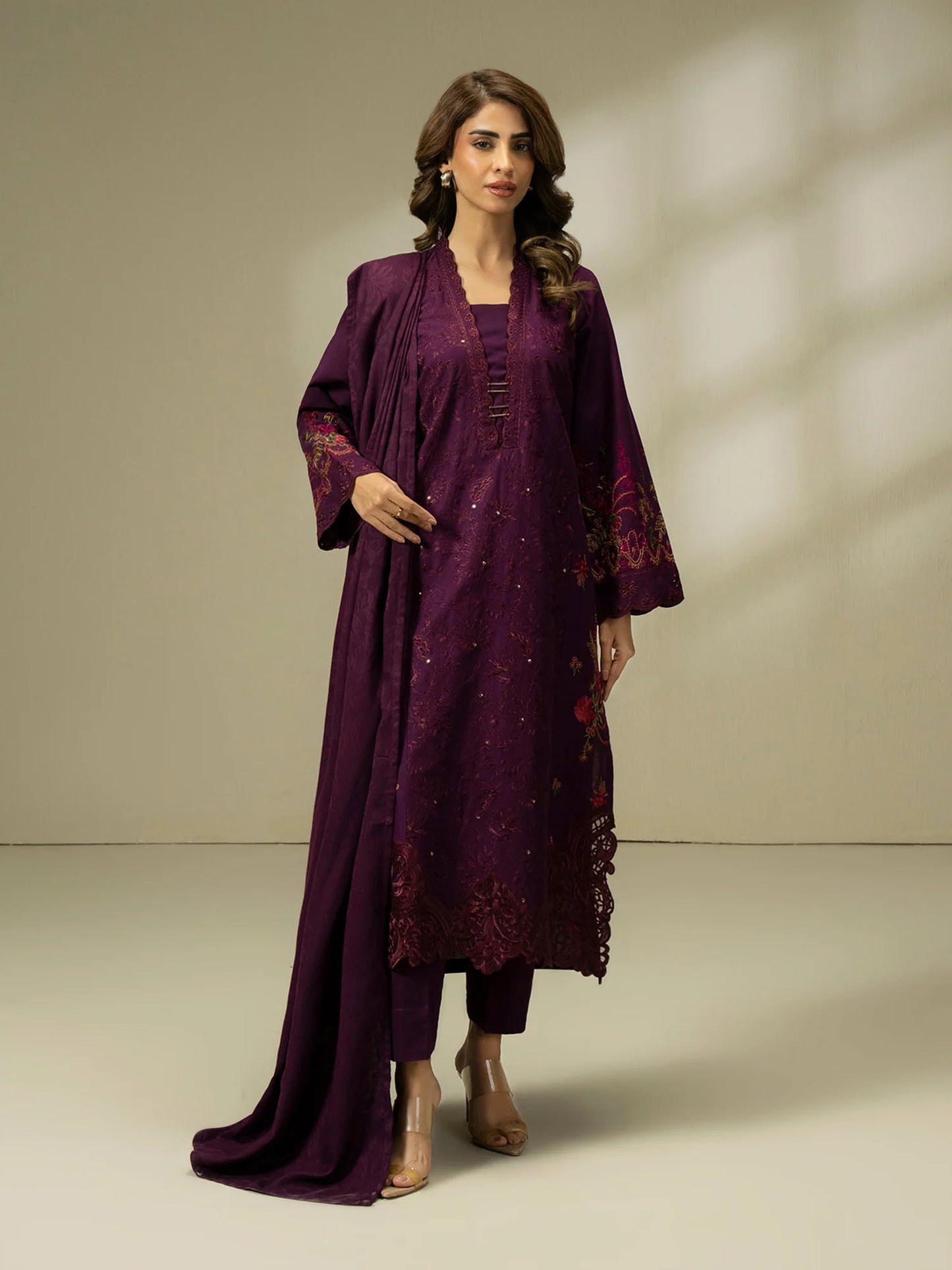 Embroidered Khaddar Suit