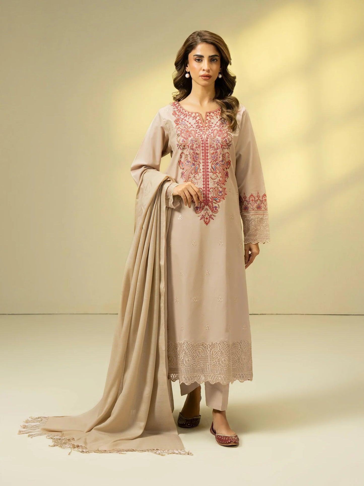 Embroidered Khaddar Suit