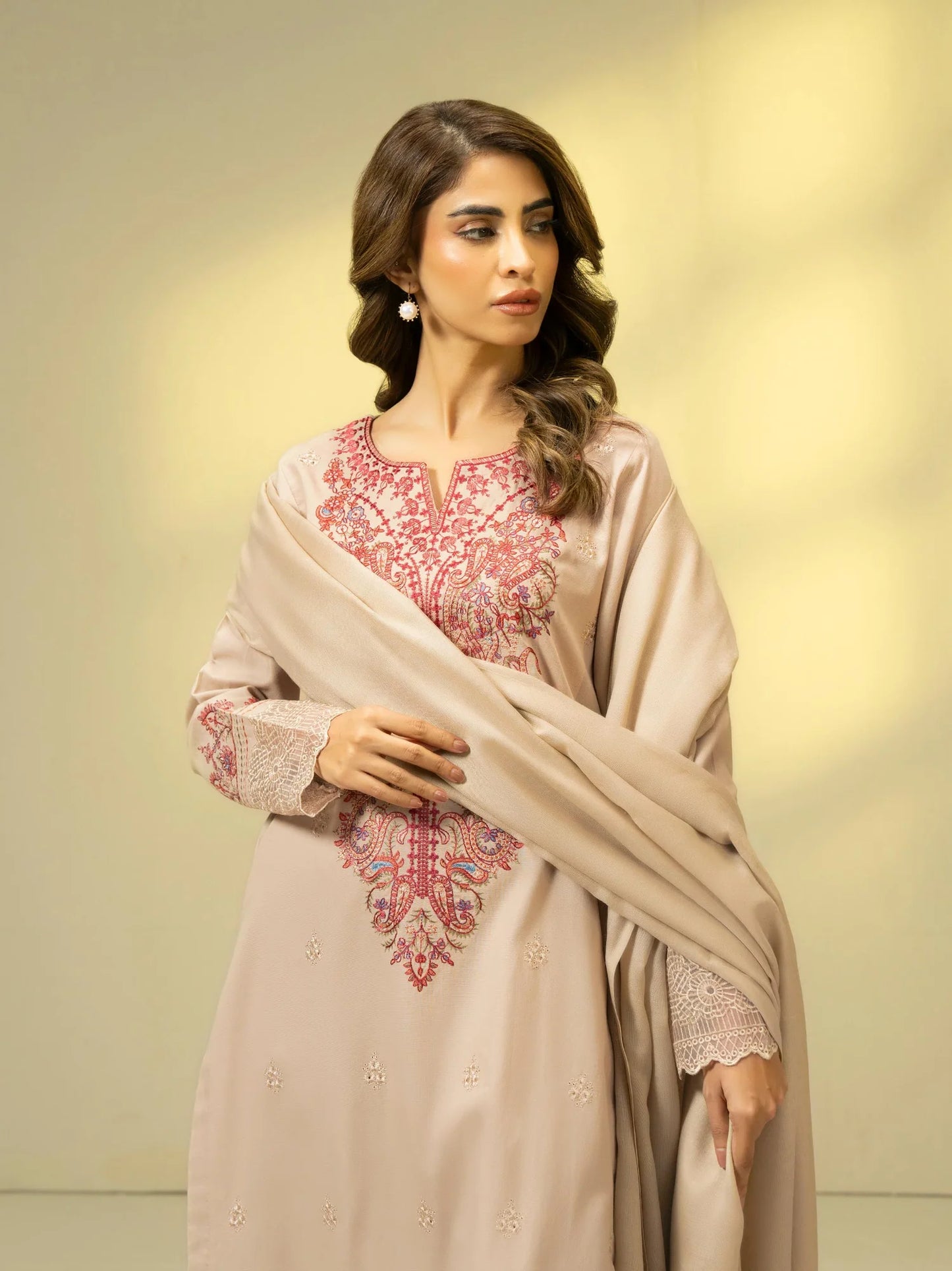 Embroidered Khaddar Suit
