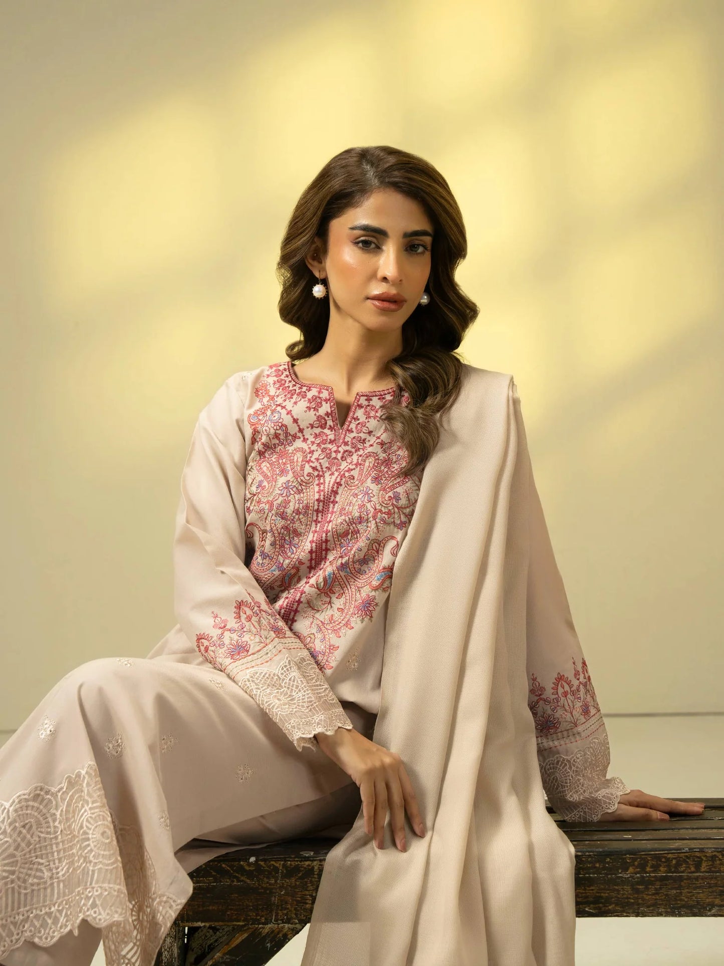 Embroidered Khaddar Suit