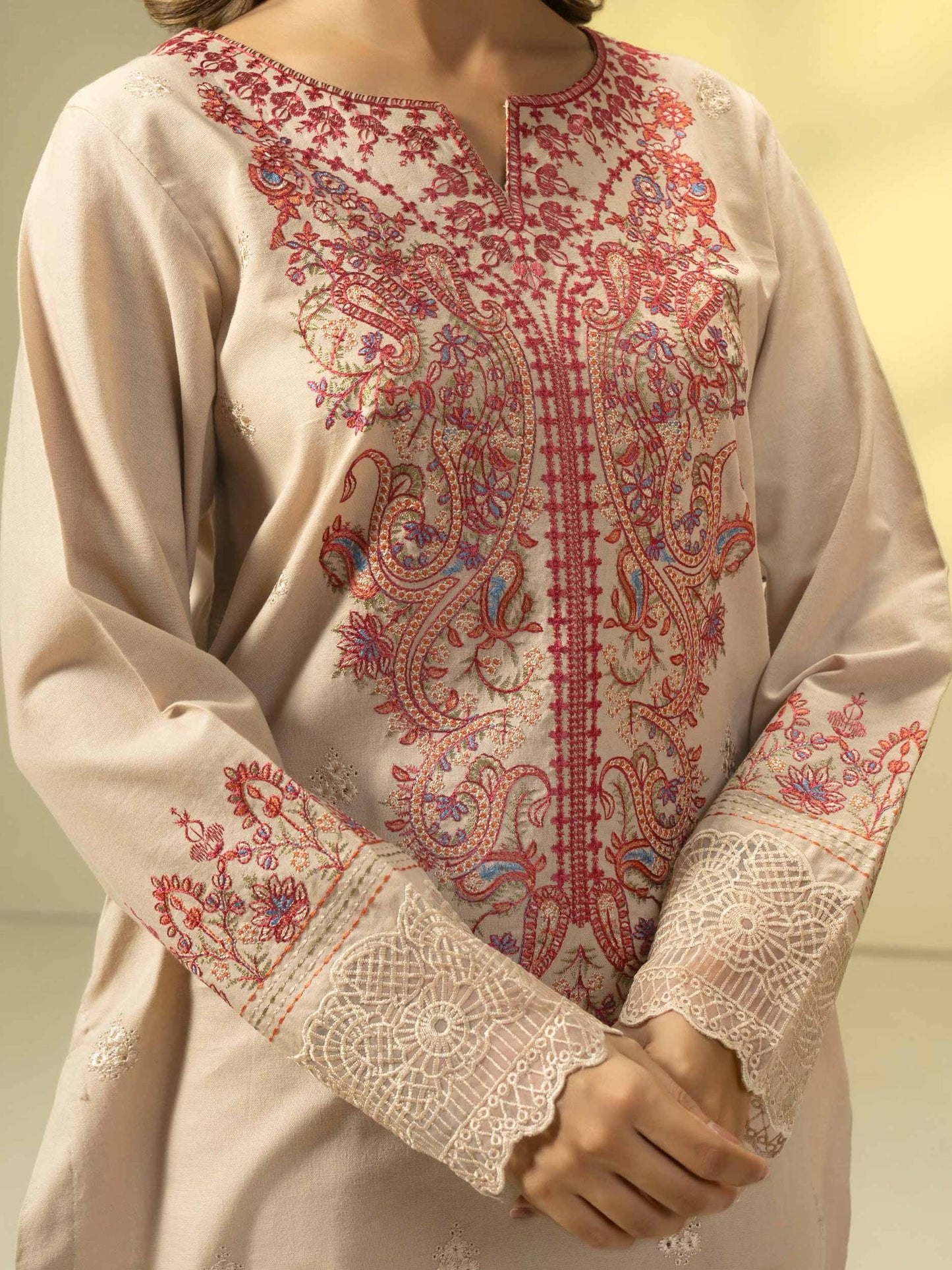 Embroidered Khaddar Suit