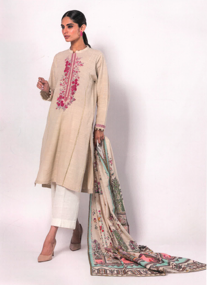 Embroidered Khaddar Suit