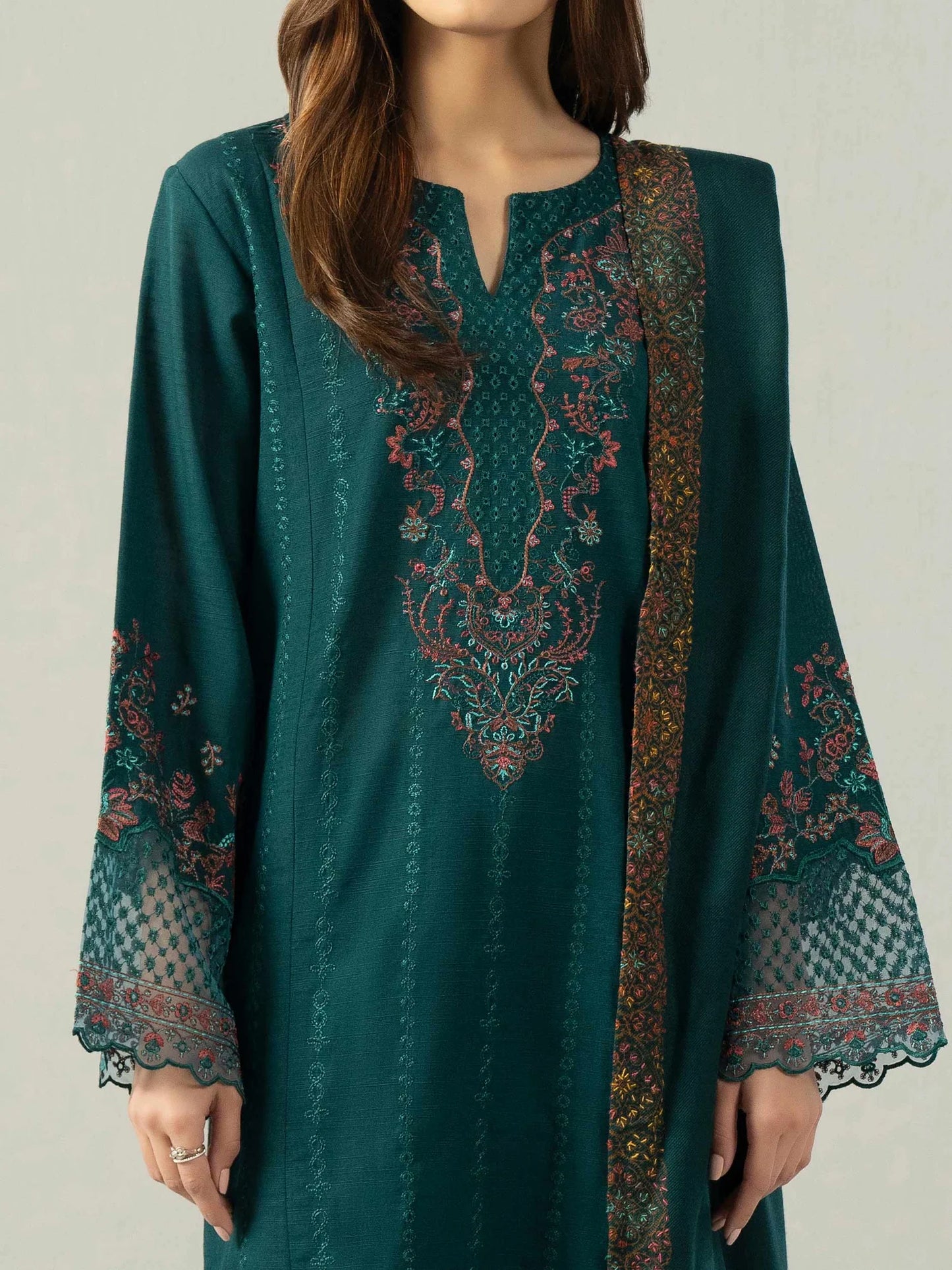 Embroidered Khaddar Suit