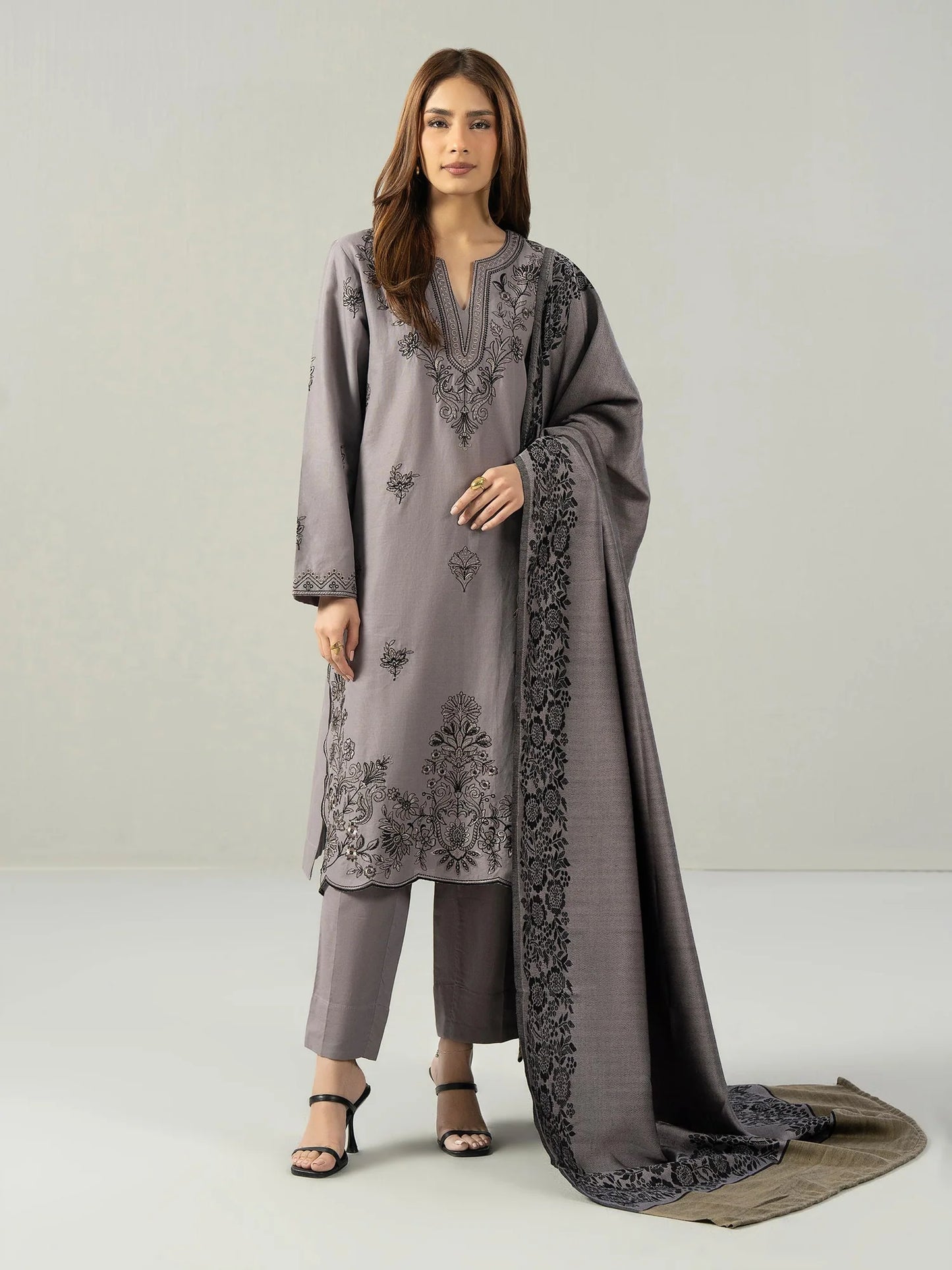 Embroidered Khaddar Suit