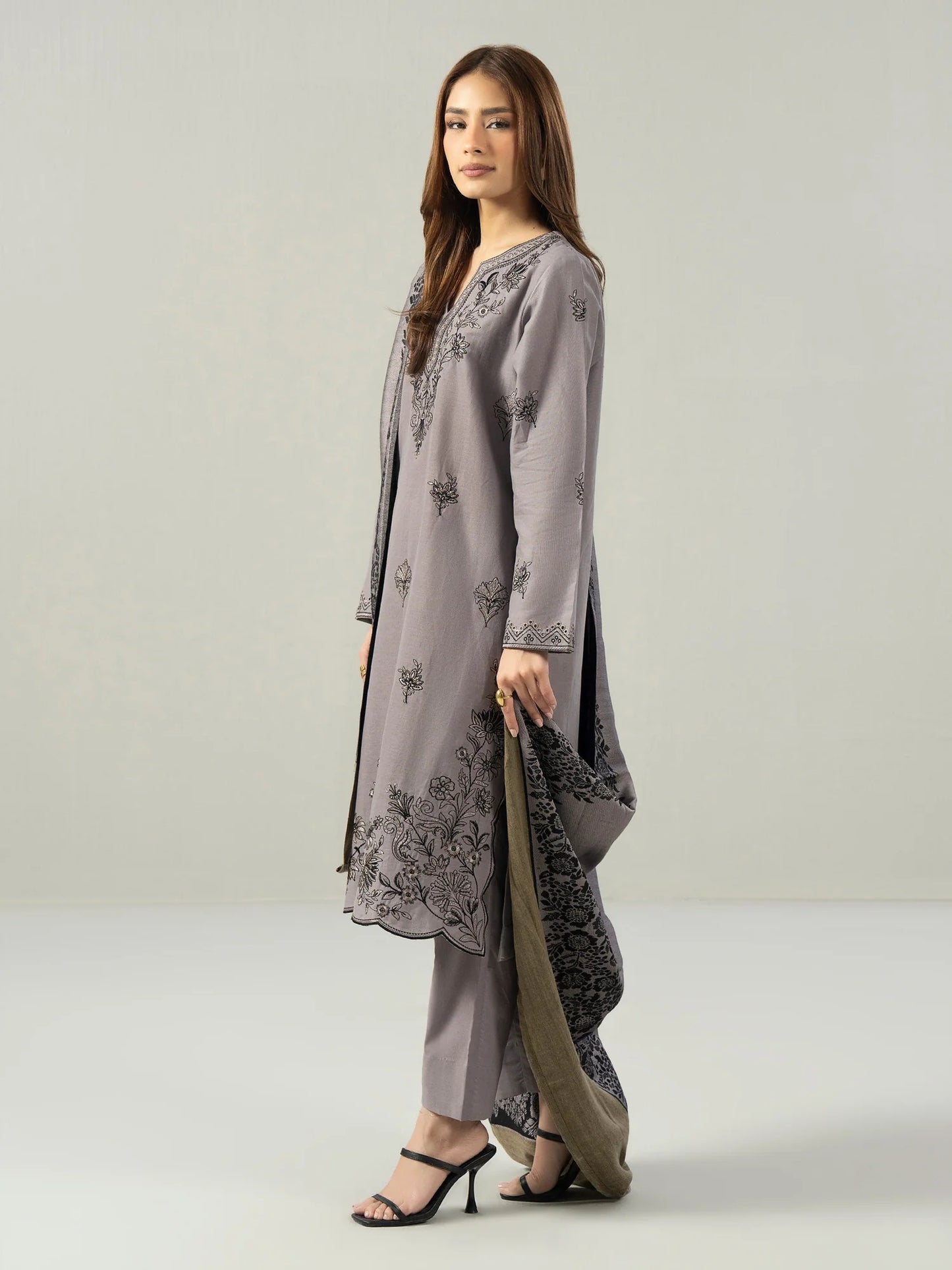 Embroidered Khaddar Suit