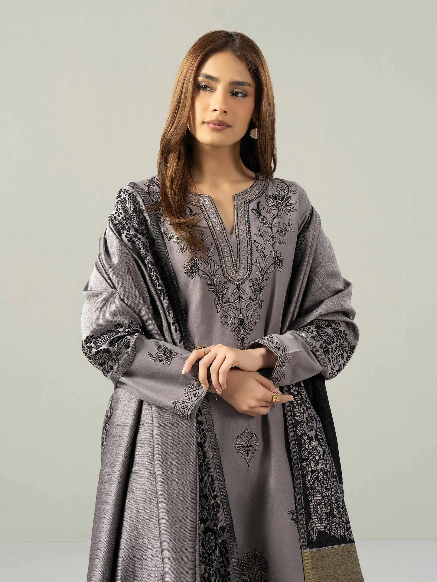 Embroidered Khaddar Suit