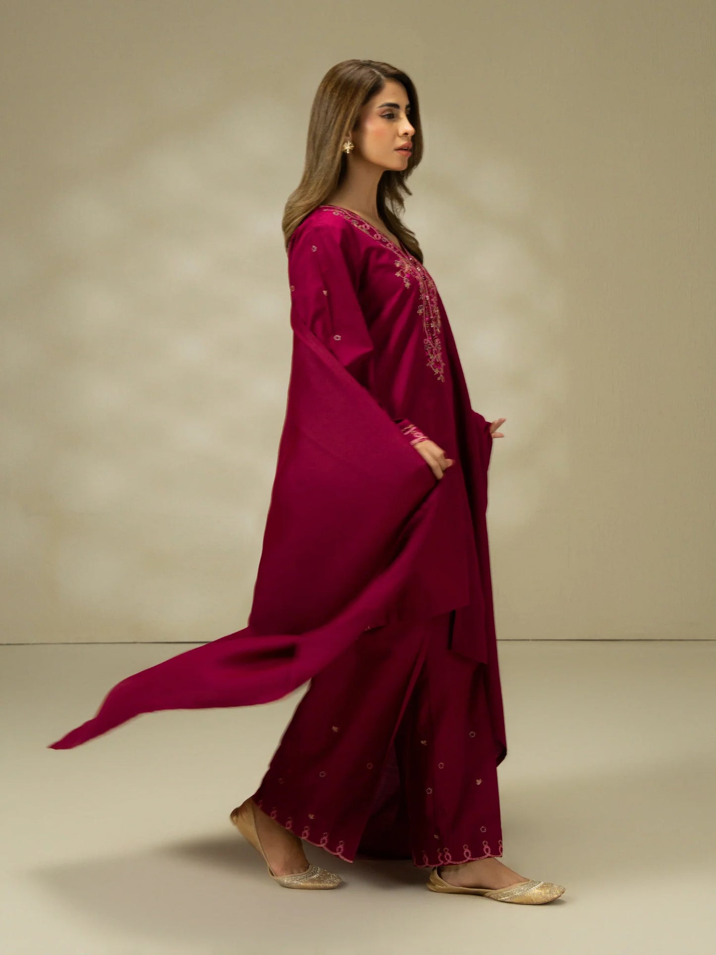 Embroidered Khaddar Suit