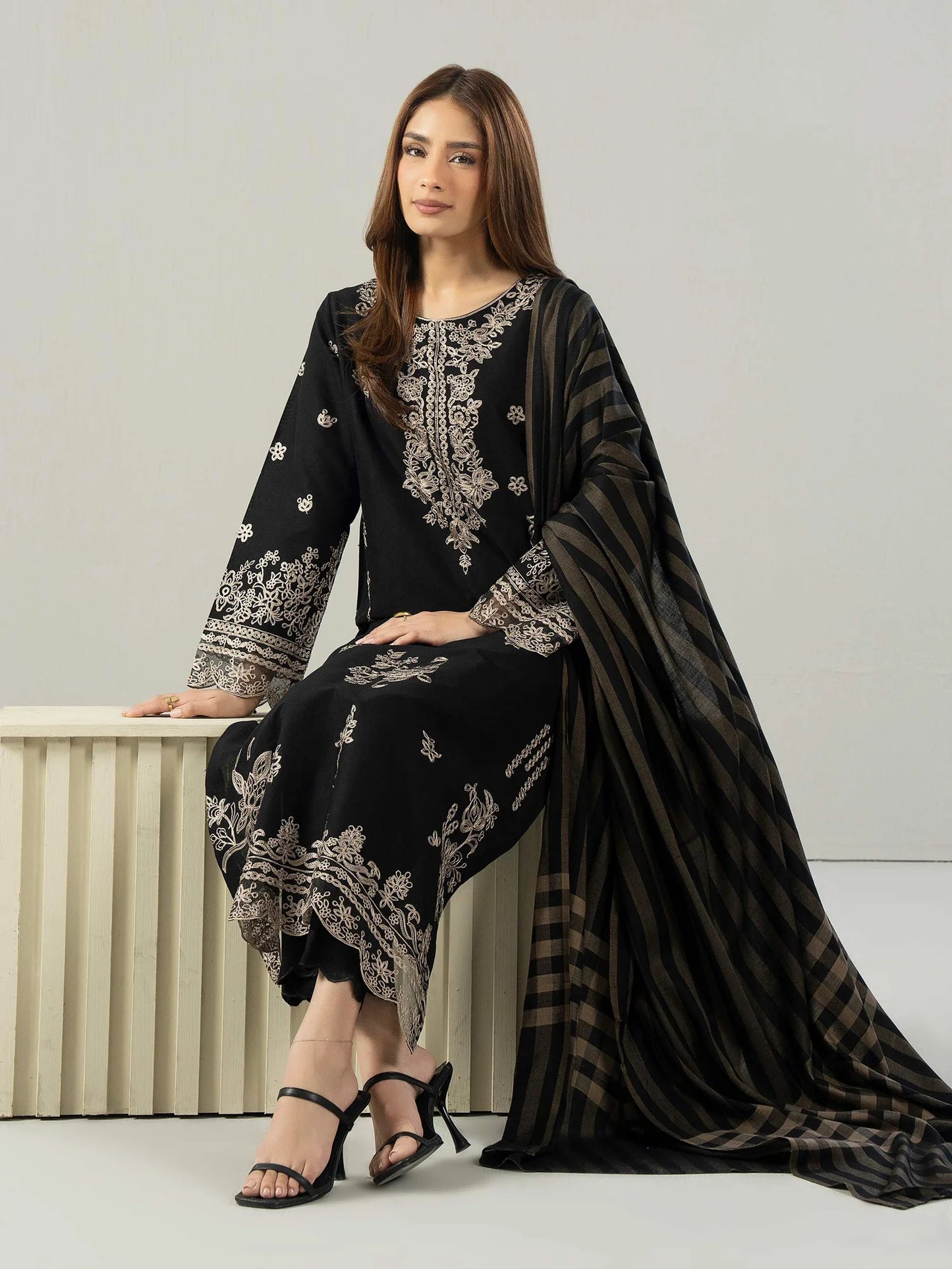Embroidered Khaddar Suit