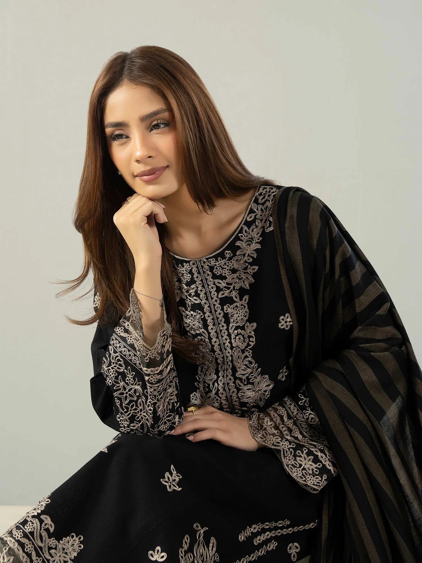 Embroidered Khaddar Suit