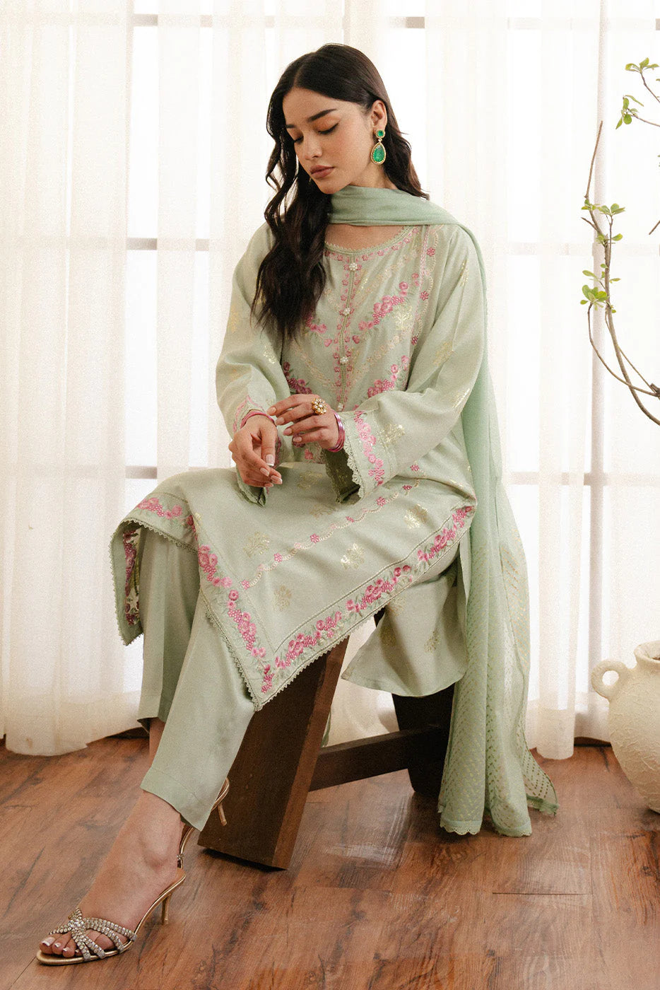 Embroidered Jacquard Suit