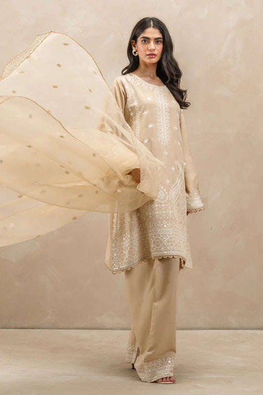 Embroidered Raw Silk Suit