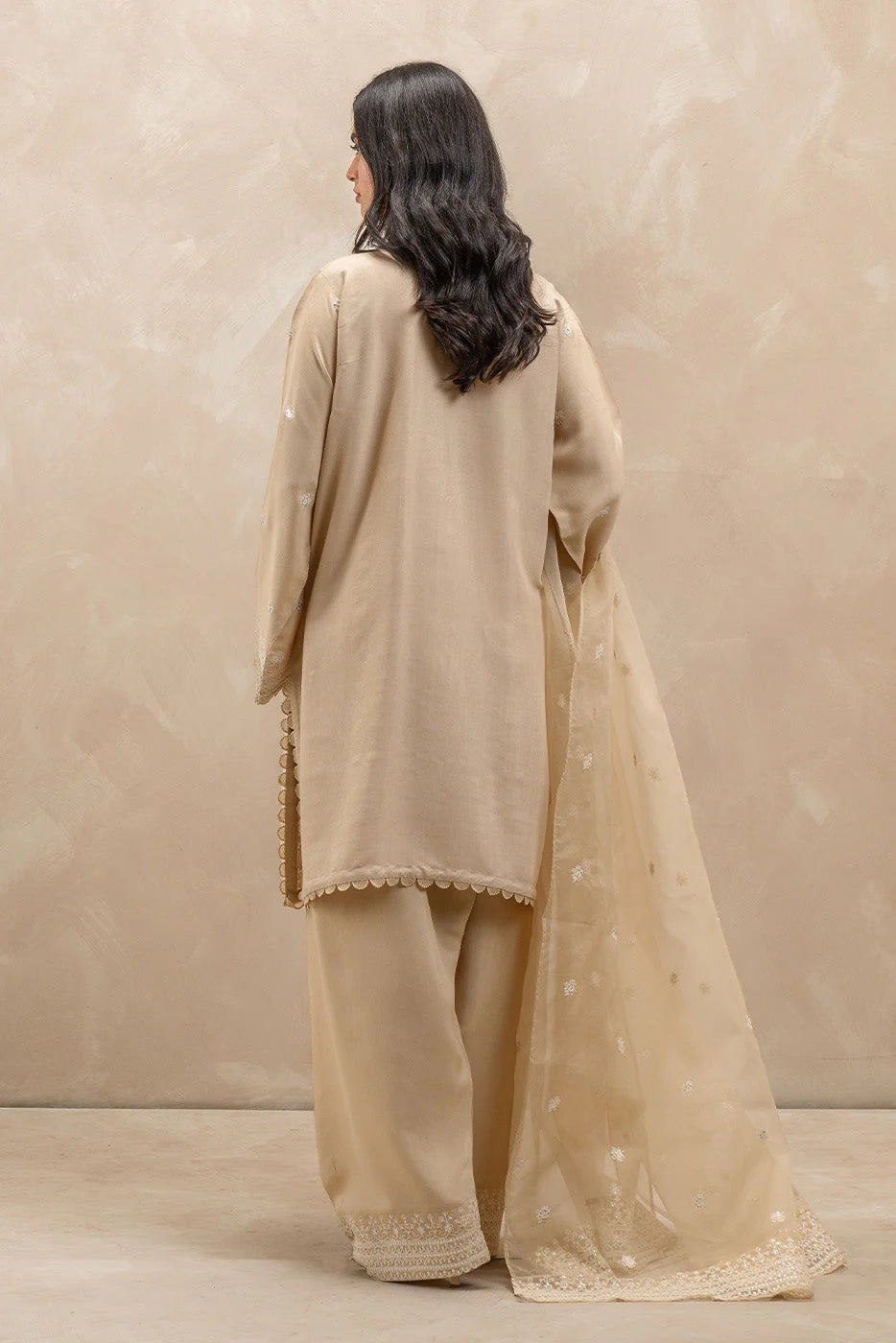 Embroidered Raw Silk Suit