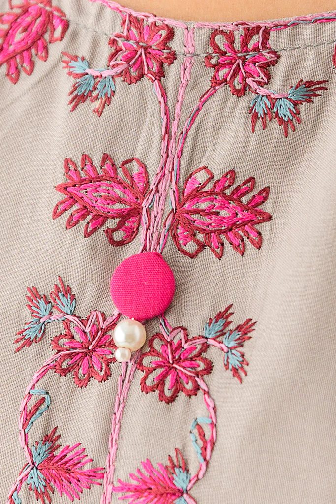 Arctic Spring Embroidered Cambric Suit