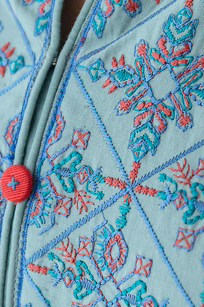Starlight Blue Embroidered Cambric Suit