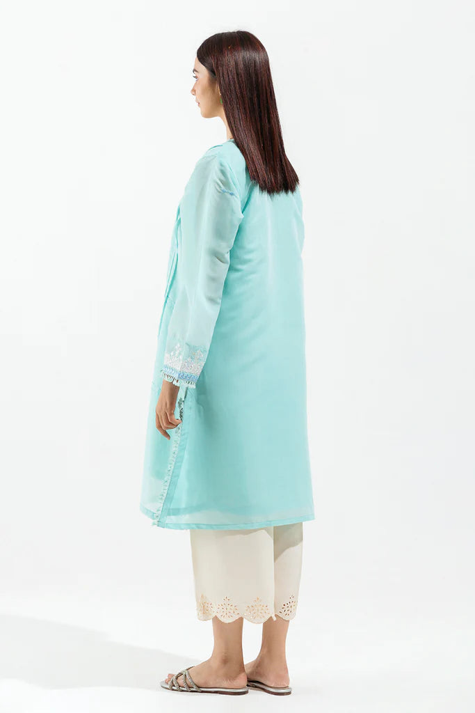 Blue Embroidered Cotton Shirt