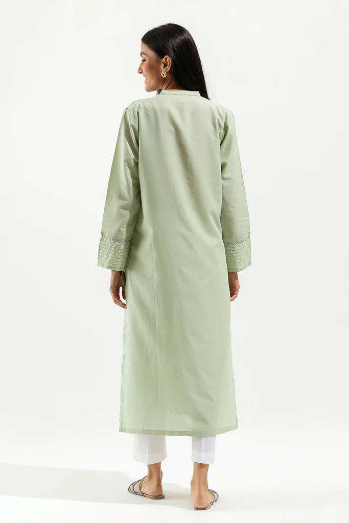 Green Embroidered Lawn Kurta