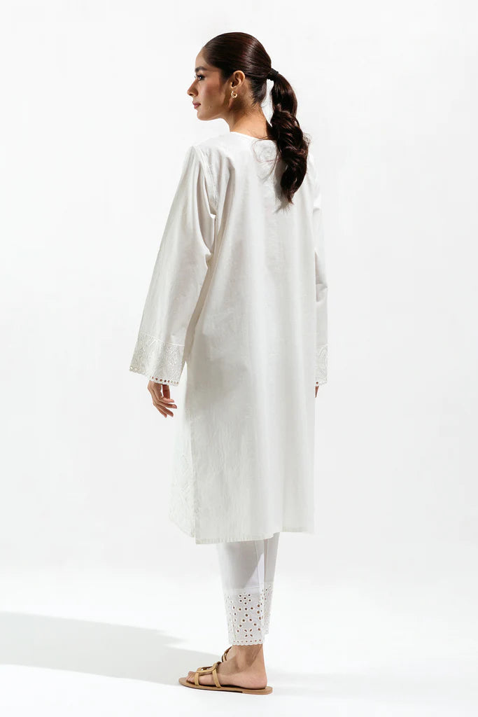 White Embroidered Lawn Shirt
