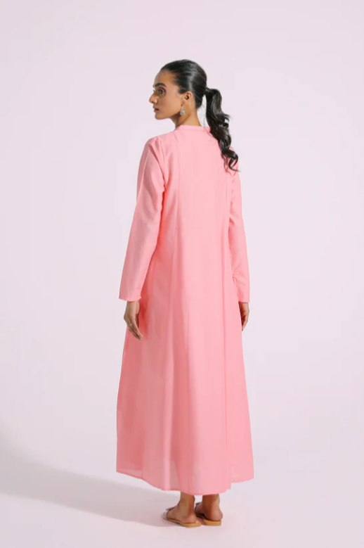 Pink yarn dyed frock