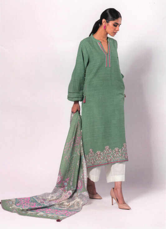 Embroidered Khaddar Suit