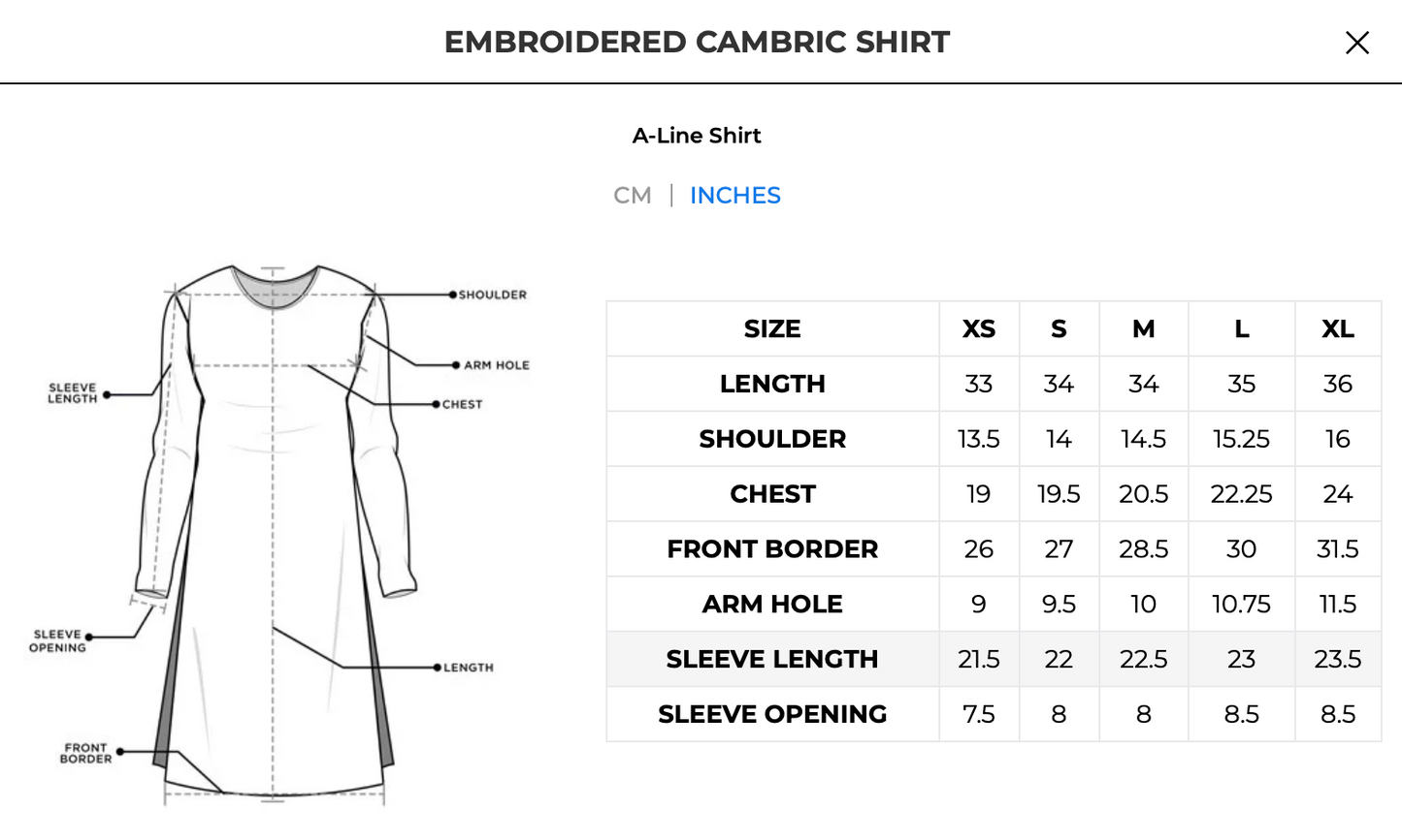 Embroidered Cambric Shirt