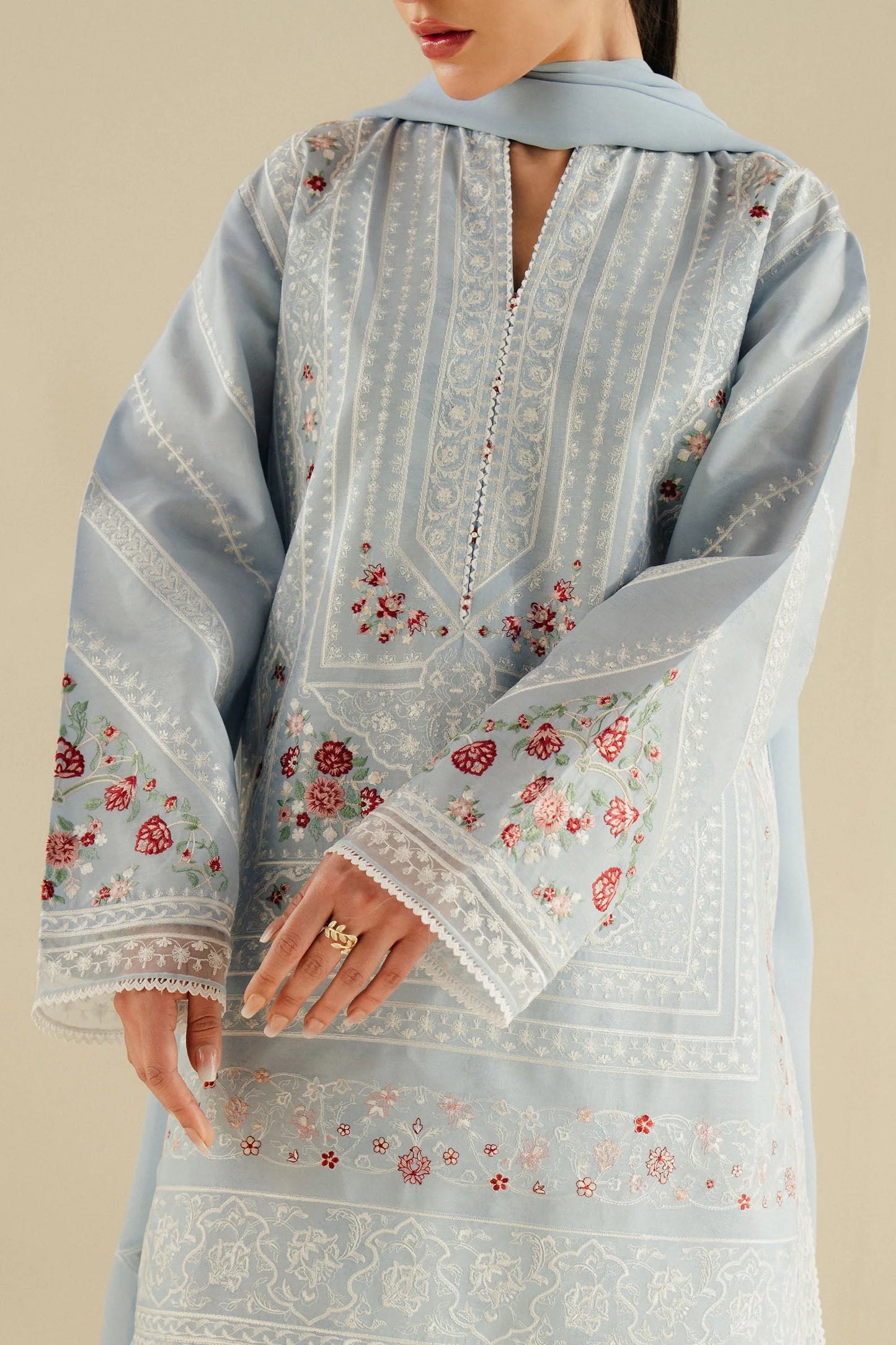 Embroidered Cambric Suit