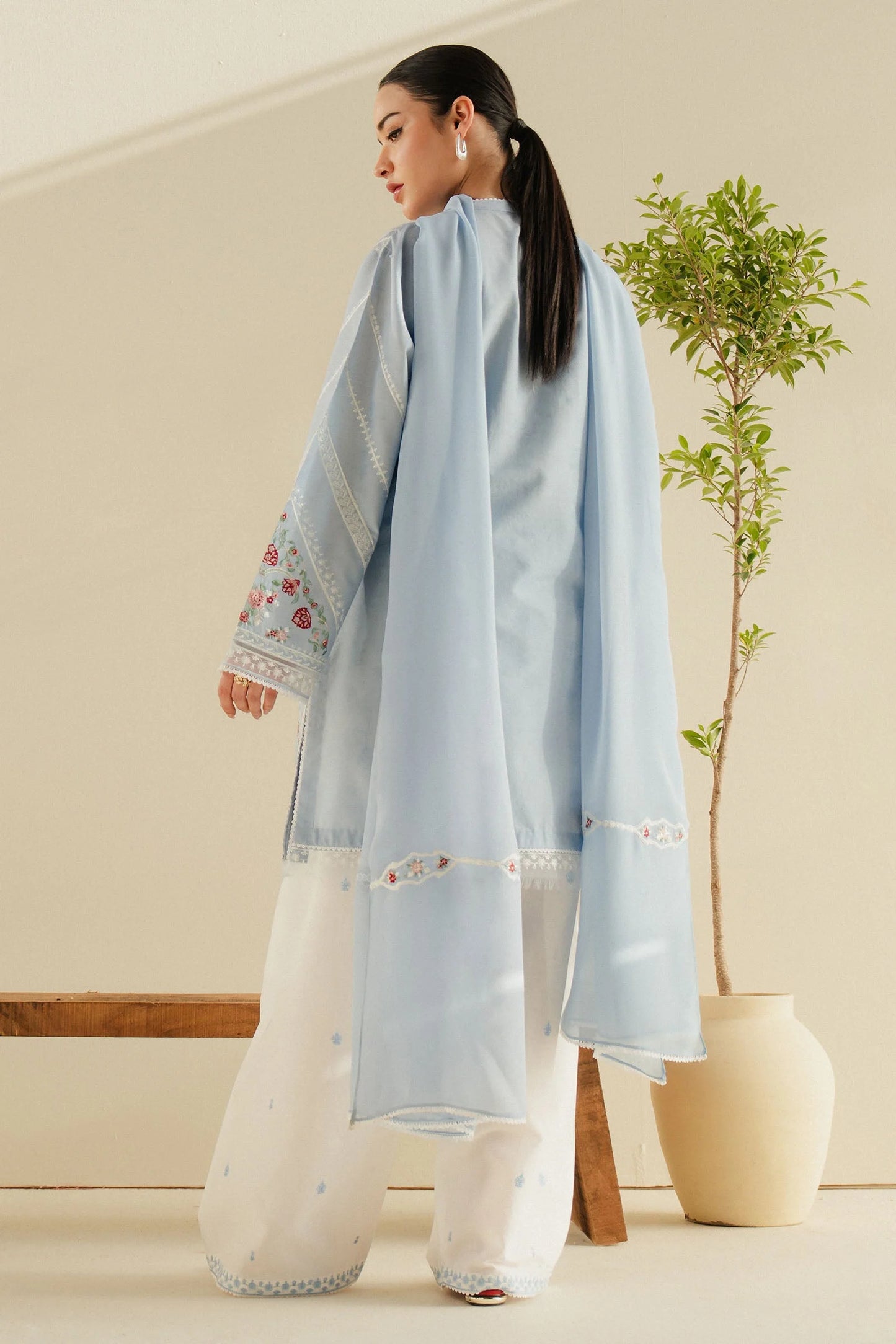 Embroidered Cambric Suit