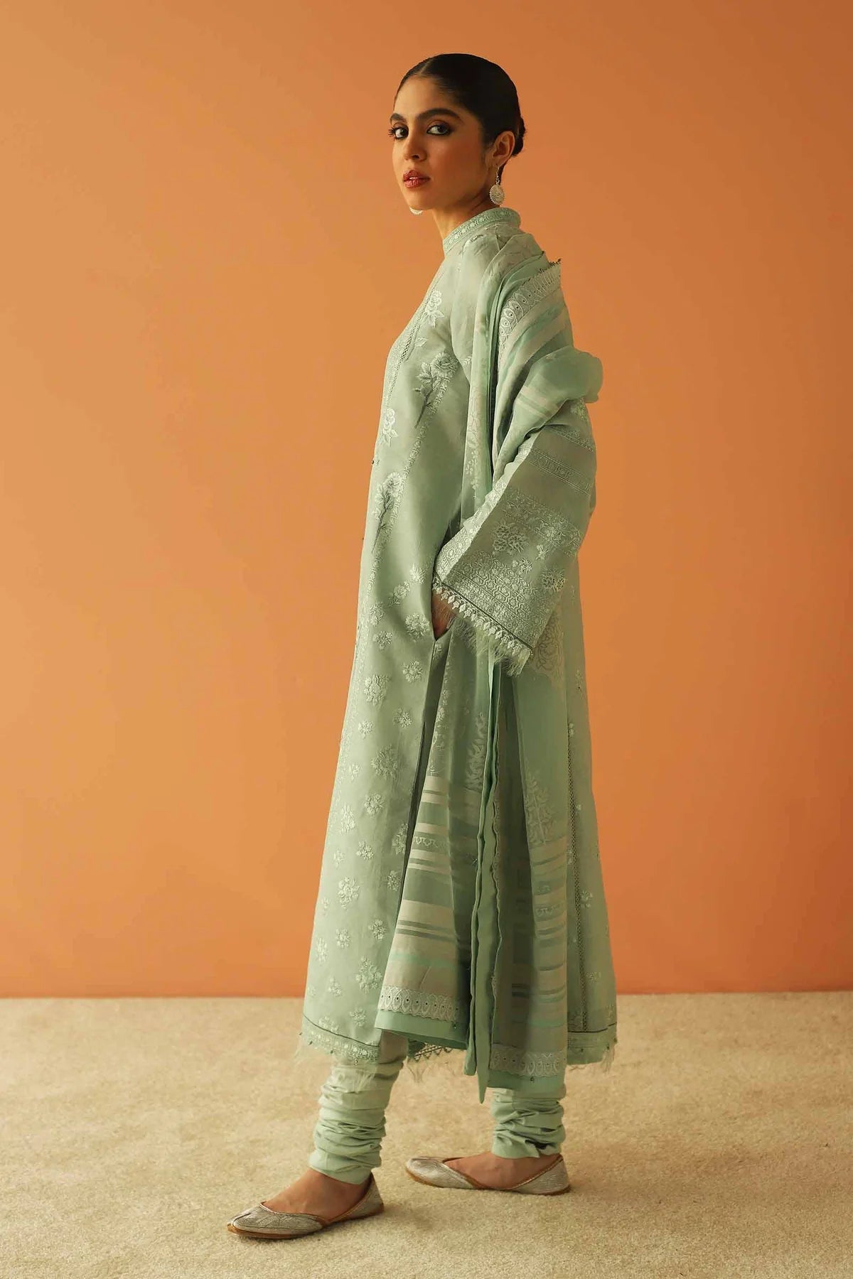 Light Blue Embroidered Suit