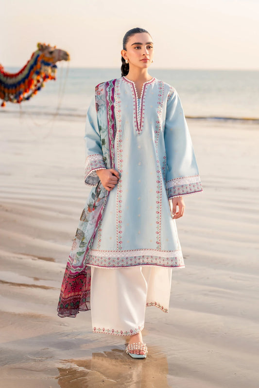 Blue Embroidered Lawn Suit