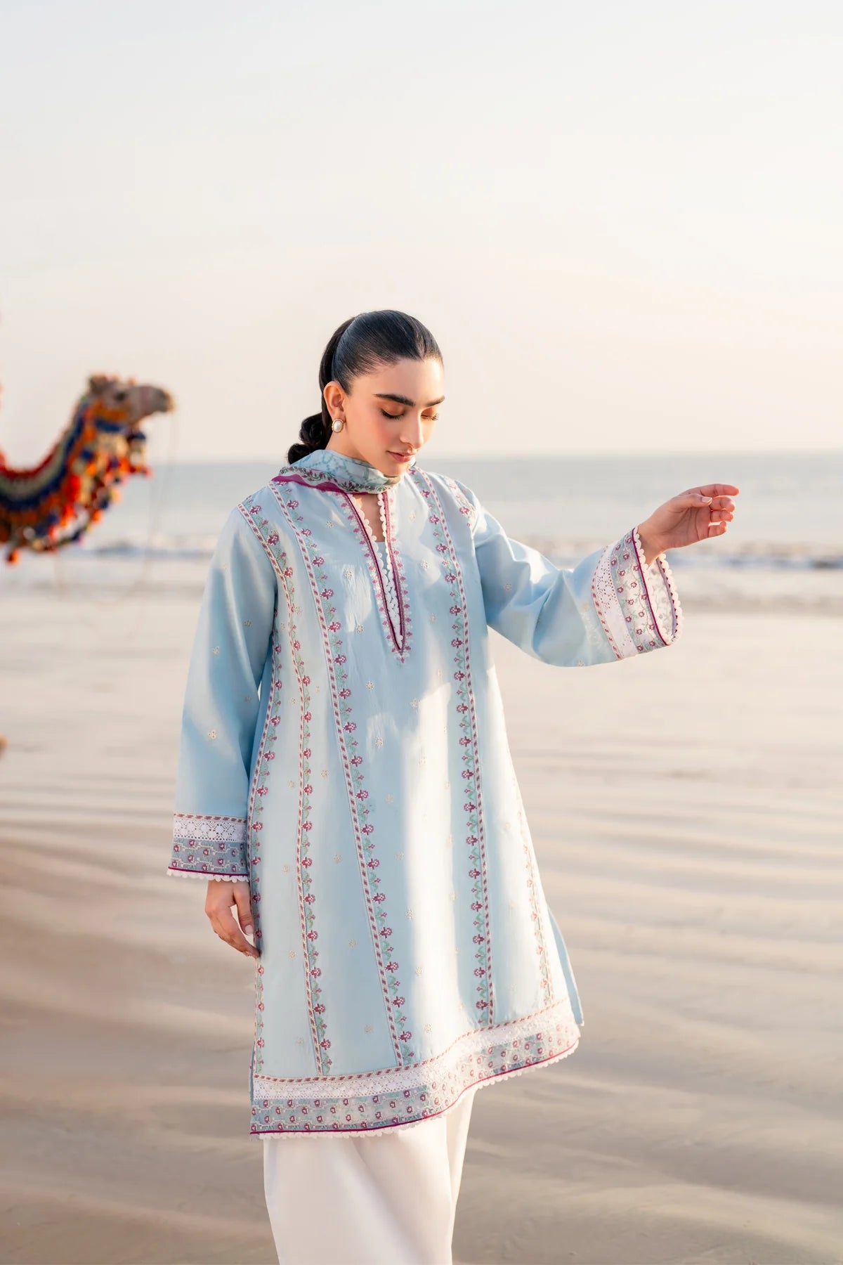 Blue Embroidered Lawn Suit