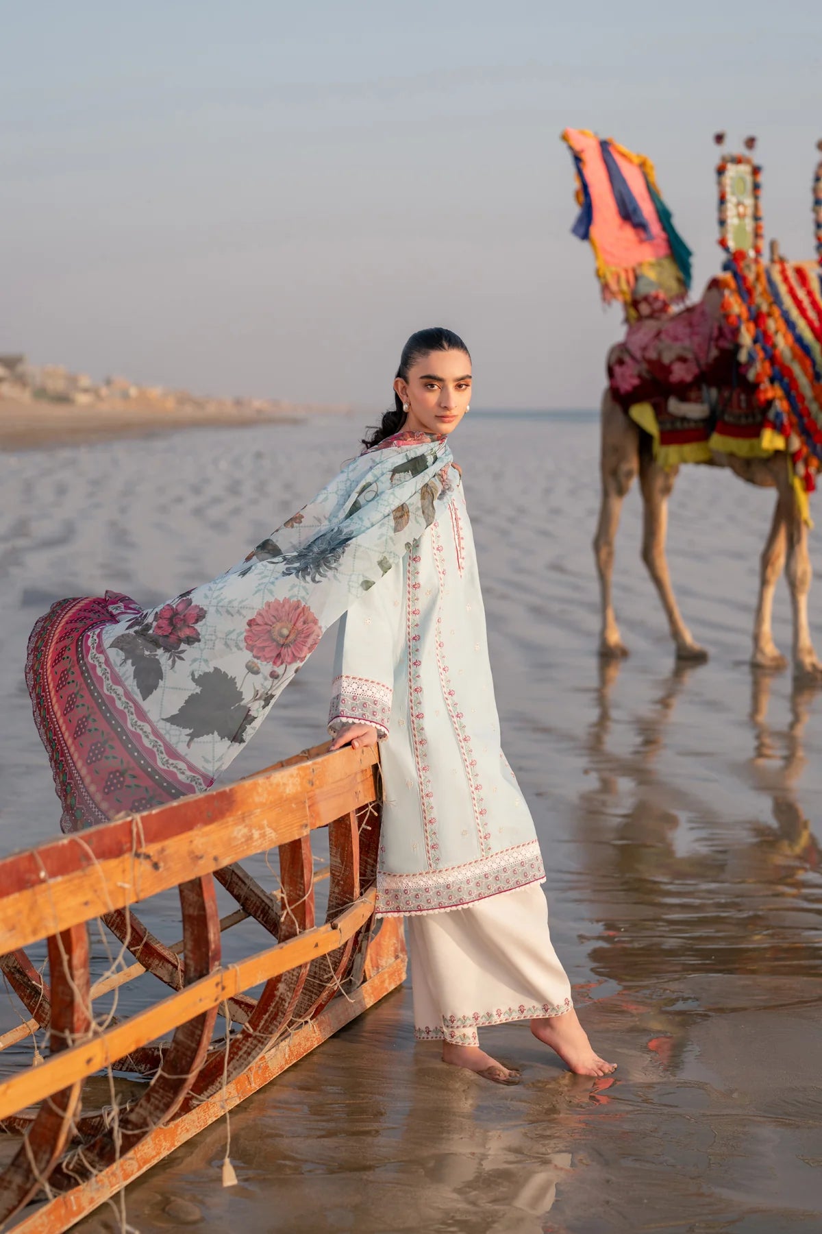 Blue Embroidered Lawn Suit