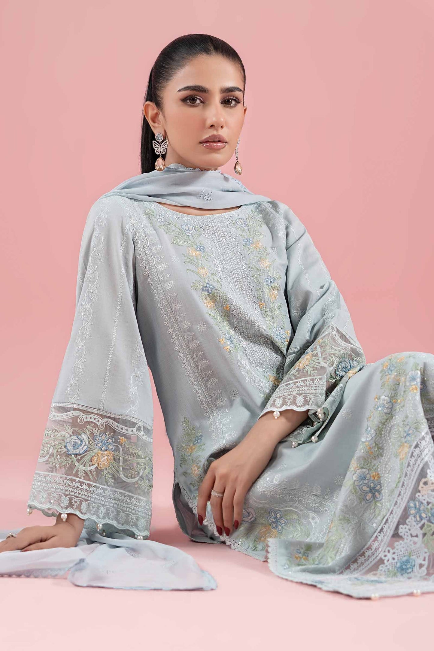 Embroidered Dobby Suit