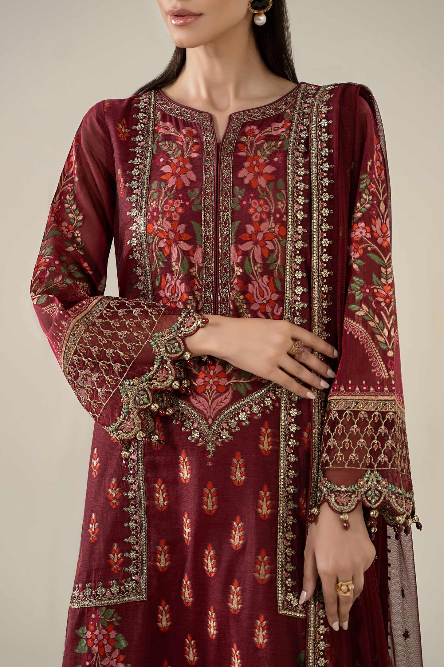 Embroidered Jacquard Suit