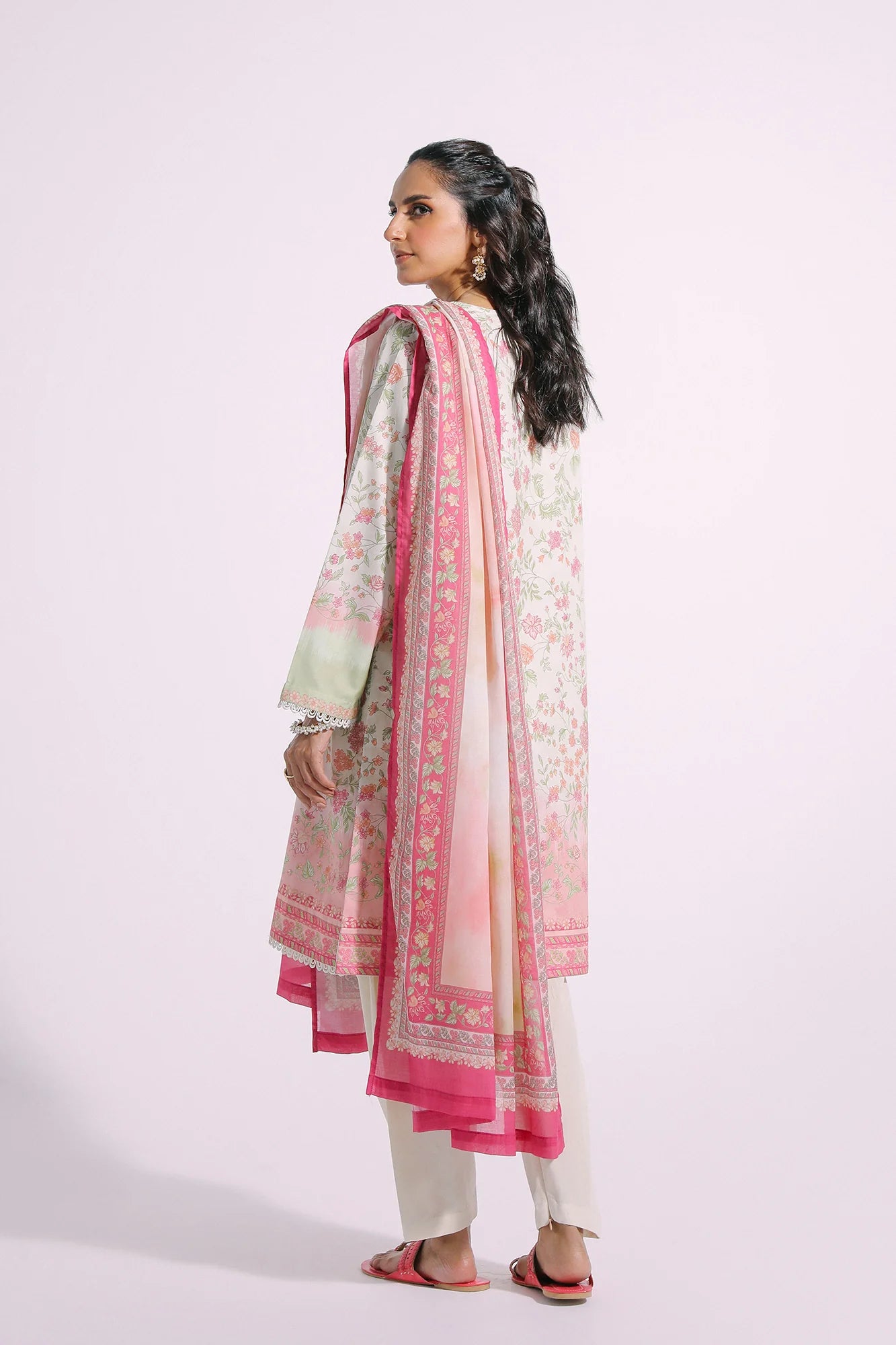 Pink Printed Lawn Suit