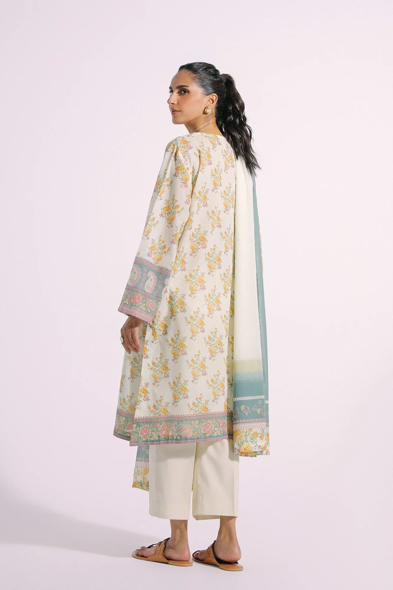 Green Printed Lawn Suit