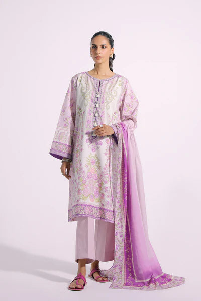 Lilac Printed Lawn Suit