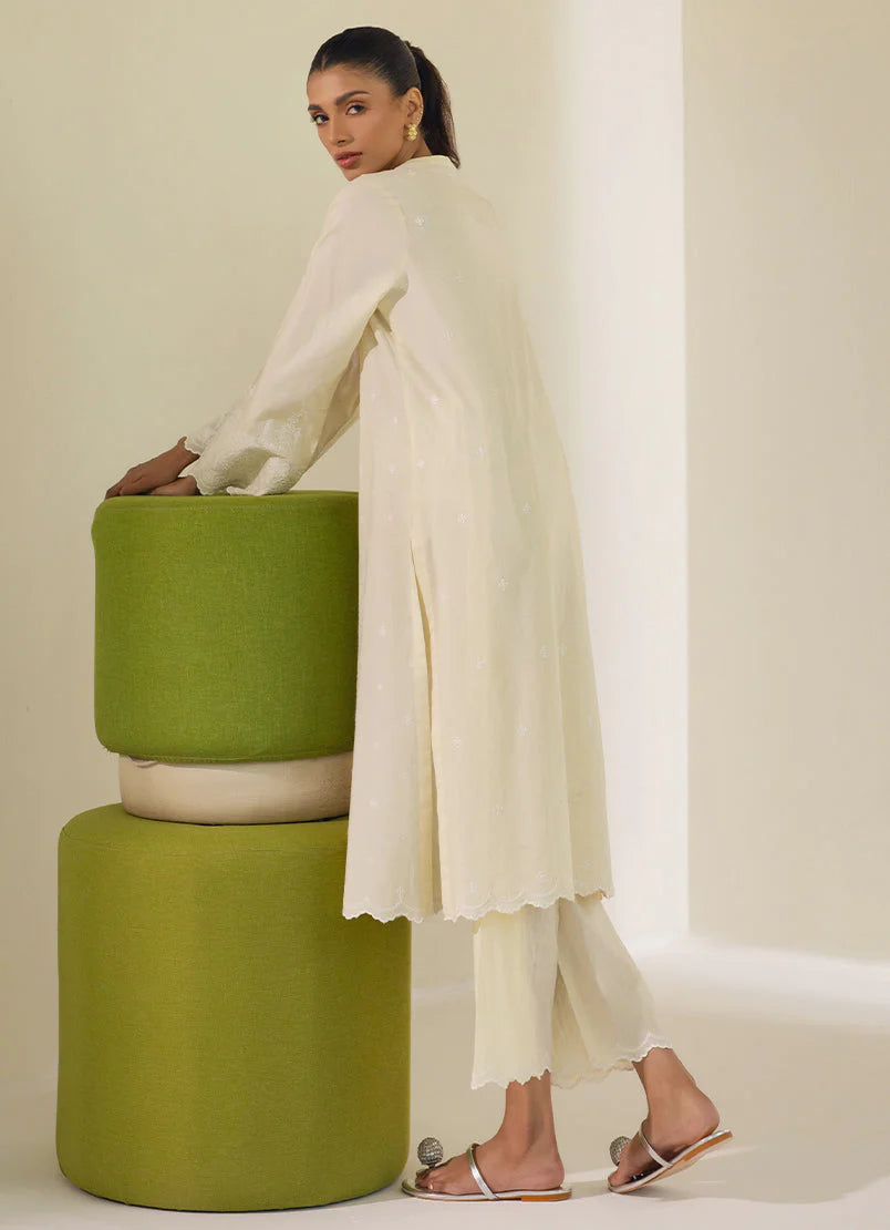 Ivory embroidered co-ord suit