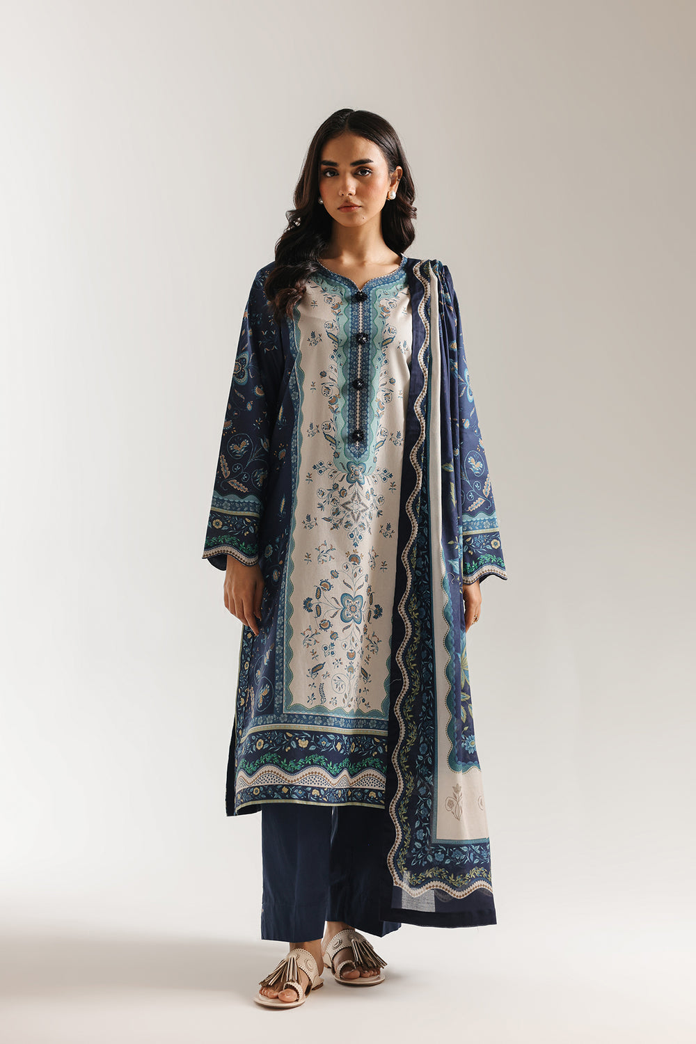 Pink Printed Lawn Suit