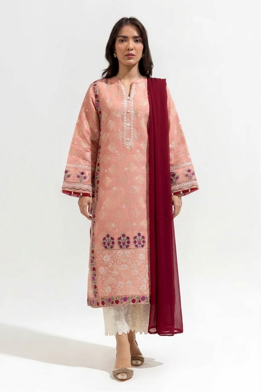 Embroidered Jacquard Suit