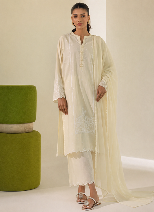 Ivory embroidered co-ord suit