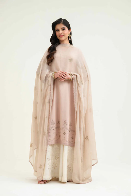 Mauve embroidered cambric suit