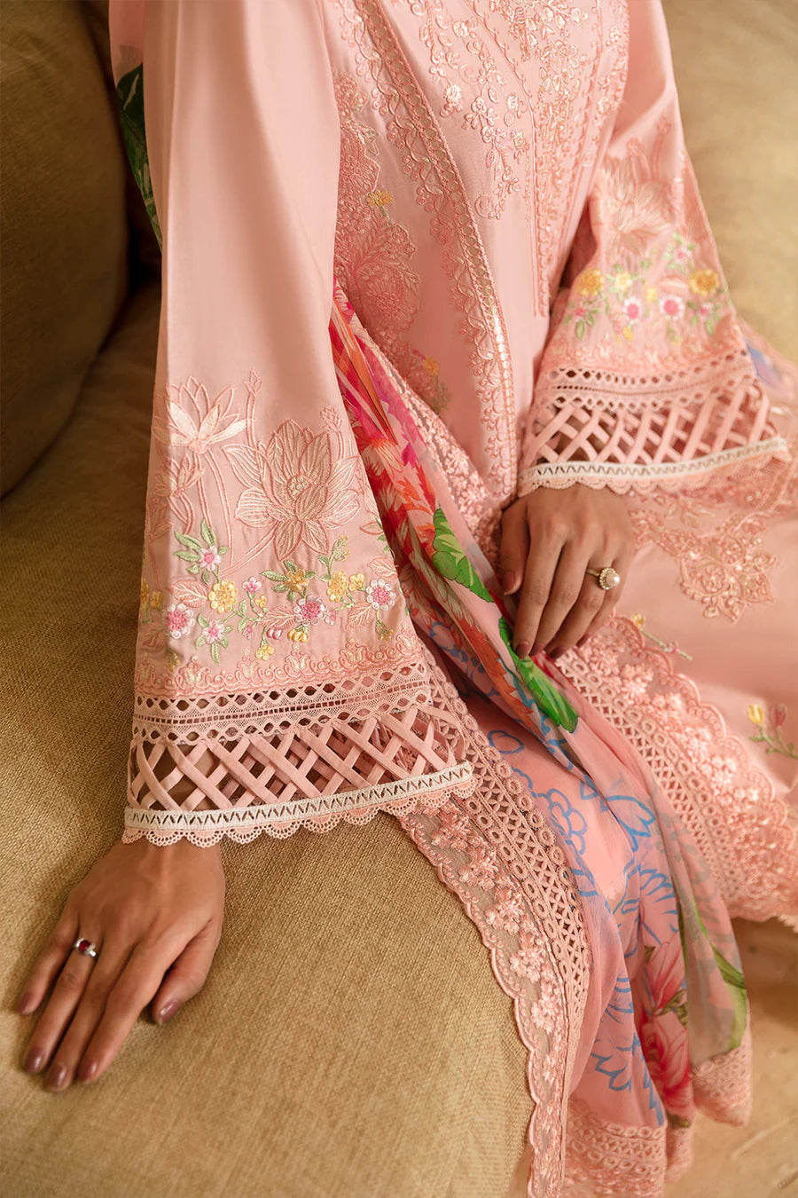 Light Pink Cambric Cotton Suit