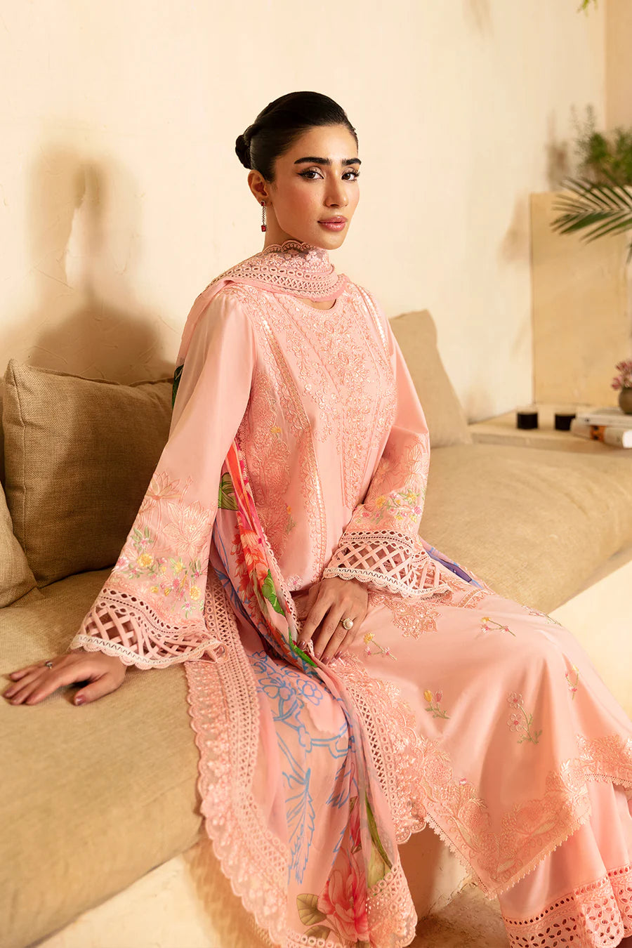Light Pink Cambric Cotton Suit