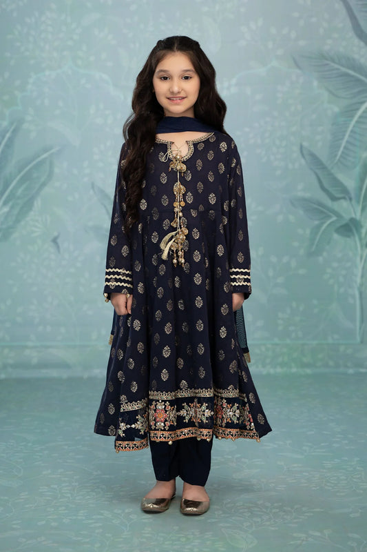 Blue Jacquard Frock