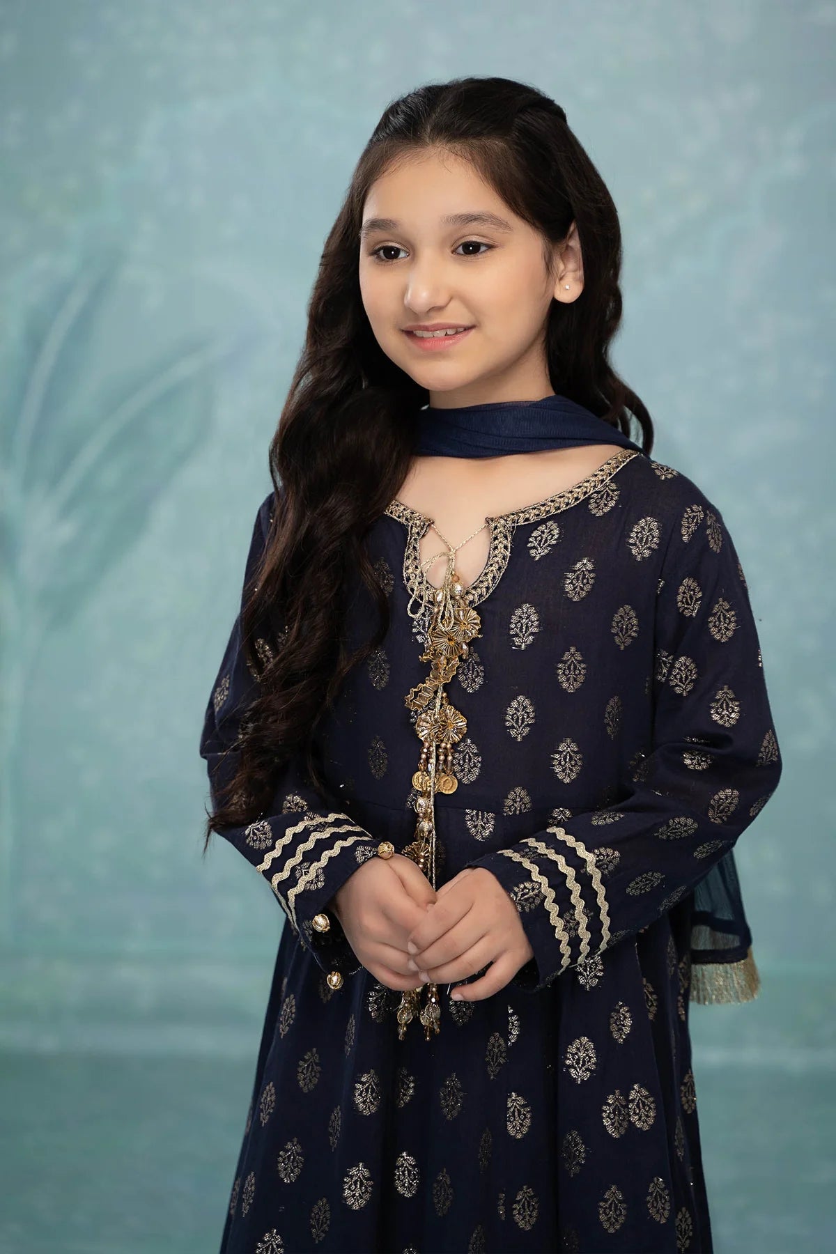 Blue Jacquard Frock