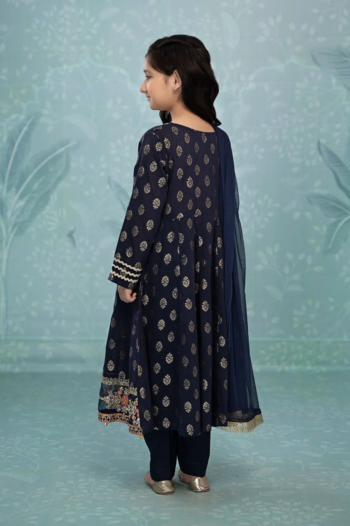 Blue Jacquard Frock